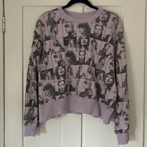Taylor Swift Lavender Purple Cropped Sweatshirt The Eras Tour